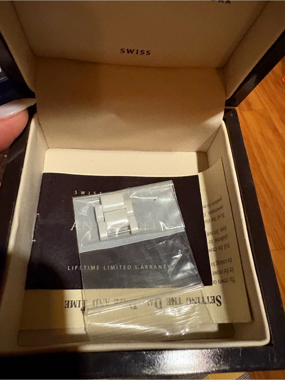 Anne Klein White Ceramic Bracelet Watch Links in Box